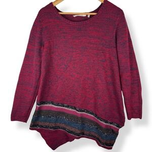Soft Surroundings Knit Sweater Womens Size Large Boho Lagenlook Artsy Tunic Top